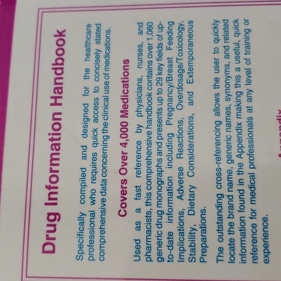 Lexi-comp clinical Drug Information Handbook 1998-1999 - Picture 3 of 4